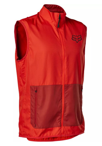Pánská cyklistická vesta Fox Ranger Wind Vest Red Clear