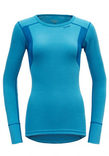 detail Dámské tričko Devold Hiking Woman Shirt Malibu/Skydiver