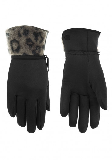 detail Dámské rukavice Poivre Blanc W23-1775-WO/F Stretch Fleece Gloves Bubbly Leopard