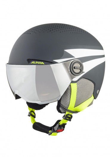 detail Dětské lyžařská helma Alpina Zupo Visor,A9229.32 CHARCOAL-NEON MATT