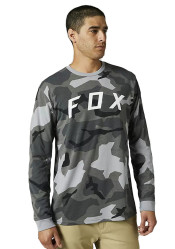 Pánské tričko Fox Bnkr Ls Tech Tee Black Camor