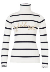 Dámský svetr Goldbergh Mimi Long Sleeve Knit Sweater Breton Stripe Cream/Blue
