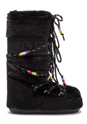 Dámské boty Moon Boot Icon Faux Fur Beads-N001 Black
