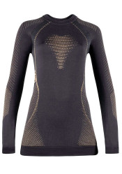 UYN W Cashmere Shiny 2.0 UW Shirt Lg_Sl.Round Neck Celebrity Gold S070