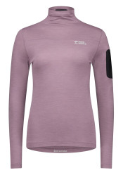 Dámské cyklistické triko Mons Royale Diversion Merino Mock Neck Long Sleeve Wmns Mauve