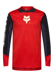 Pánský cyklistický dres Fox Yth Defend Ls Jersey Elevated Fluorescent Red