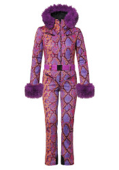 Dámská kombinéza Goldbergh Zafira Ski Suit Faux Border Snake Pink