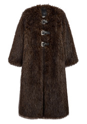 Dámský kabát APPARIS Nolwen Fox Maxi Coat Dark Brown