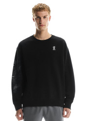 Pánská mikina On Running Club Crew Graphic, M Black/Olive