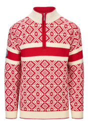 Pánský svetr Dale of Norway Cortina 2026 Masc. Sweater Raspberry Offwhite