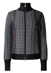 Dámský svetr Perfect Moment Repeat Zip Through Knit Black/White