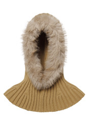 Goldbergh Naomi Hooded Scarf Faux Border Caramello