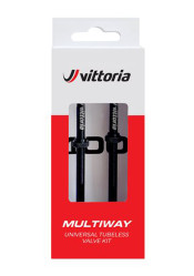 Bezdušové ventilky Vittoria Multiway Tubeless Valve Alloy Black 80mm (2 Pcs)