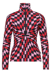 Dámský rolák Goldbergh Chesu Ski Pully Spiral Chess Red