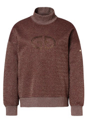 Dámská mikina Goldbergh Sizzle Turtle Neck Sweater Vino Rosso Lurex Melange