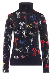 Dámský rolák Toni Sailer WIEKA PRINT Women First Layer Black Multi 138