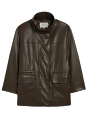 APPARIS Edie Sans Leather Parka Deep Brown