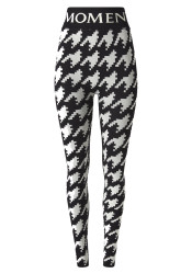 Perfect Moment Jacquard Base Layer Pant 1740 B/W Houndstooth