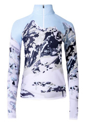 Perfect Moment 1/4 Zip Jacquard Baselayer Top 2241 Landscape/Blue