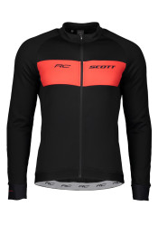 Pánský cyklistický dres Scott Shirt M's RC Warm l/s Blk/Fiery Rd