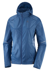 Sportovní bunda Salomon Agile Wind Print Hoodie W Poseidon