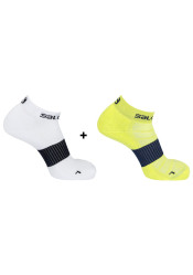 Ponožky SALOMON 17 SENSE 2-PACK LIME PUNCH/WHITE