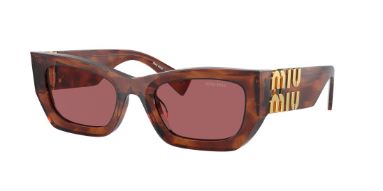 detail Miu Miu 0MU 09WS 11Q08S53 Striped Tobacco-Dark Violet