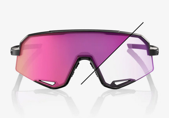 detail Sluneční brýle 100% Slendale-Gloss Black-Photochromic Purple Mirror