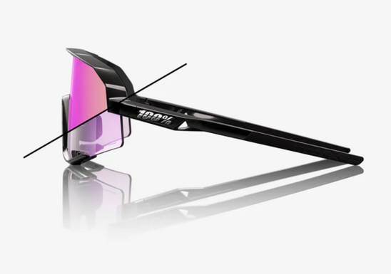 detail Sluneční brýle 100% Slendale-Gloss Black-Photochromic Purple Mirror