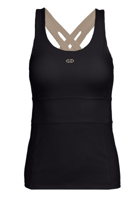 Dámské tílko Goldbergh Manhattan Tank Top With Cups Black Sandstone