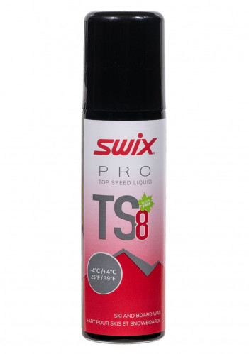 Tekutý skluzný vosk Swix TS08L-12Top Speed,červený,sprej,-4°C/+4°C,50ml