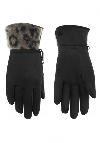 Dámské rukavice Poivre Blanc W23-1775-WO/F Stretch Fleece Gloves Bubbly Leopard