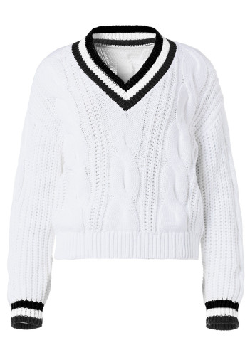 Dámský svetr Goldbergh Cable Knit Sweater Black/White
