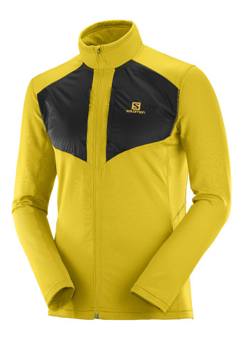 Pánská mikina Salomon GRID FZ MID M LEMON CURRY/Black