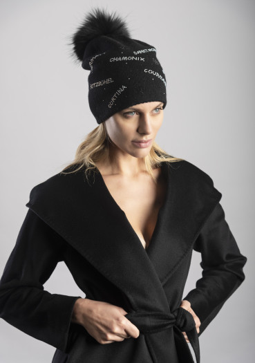 detail Dámská čepice Granadilla Goux fur With Skiing FA Black