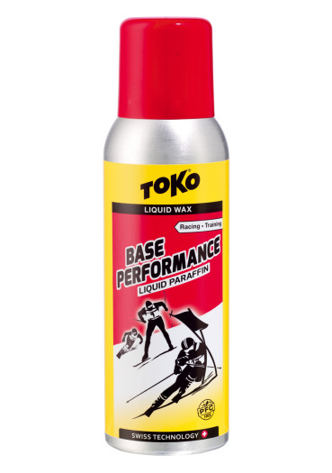 detail Toko Base Performance Liquid Red 100 ml – Středně tvrdý tekutý skluzný vosk pro mrazivé podmínky
