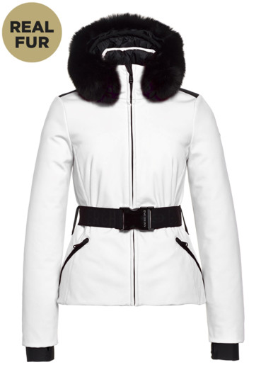detail Dámská bunda Goldbergh Hida Jacket Real Fox Fur White