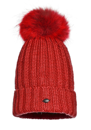 detail Dámská čepice Goldbergh Una Beanie Real Raccoon Fur Flame