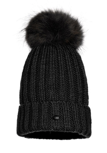 detail Dámská čepice Goldbergh Una Beanie Real Raccoon Fur Black
