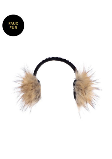 detail Dámské klapky na uši Goldbergh Fluffy Earwarmers Latte