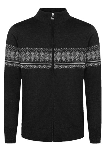 detail Pánský svetr Dale Of Norway Hovden Masc Jacket E Darkcharcoal Lightcharcoal