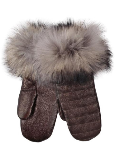 detail Gena Mittens Omega Dark Gold