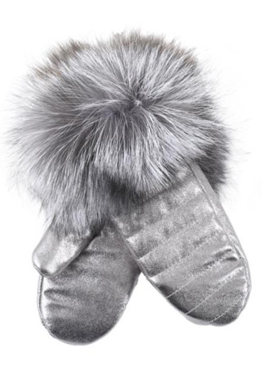 detail Gena Mittens Omega Silver