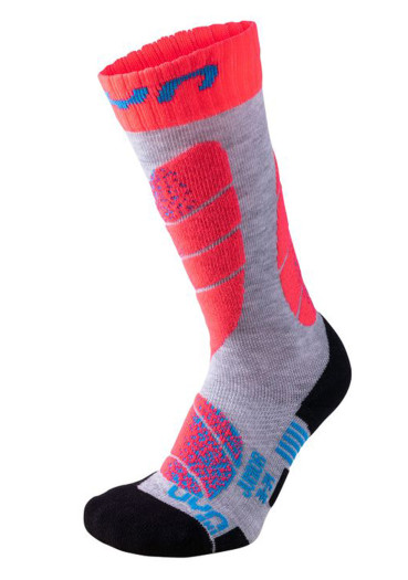 detail UYN Ski Junior Light Grey/Coral Fluo