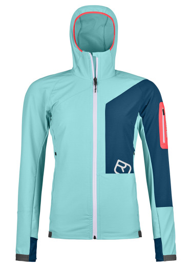 detail Dámská bunda Ortovox Berrino Hooded Jacket W Ice Waterfall