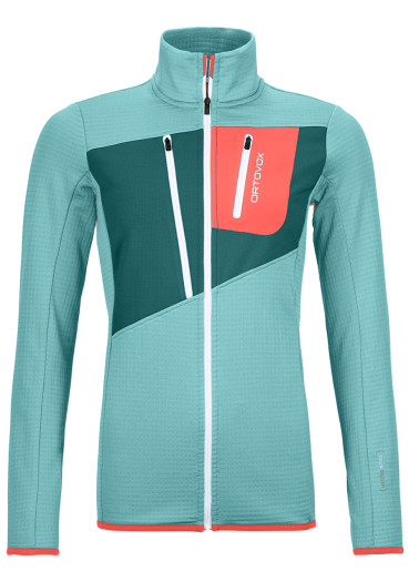 detail Dámská mikina Ortovox Fleece Grid Jacket W Ice Waterfall