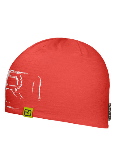 detail Ortovox 120 Tec Logo Beanie Coral