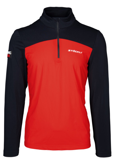 detail Pánský rolák Stockli Functional shirt WRT red-black