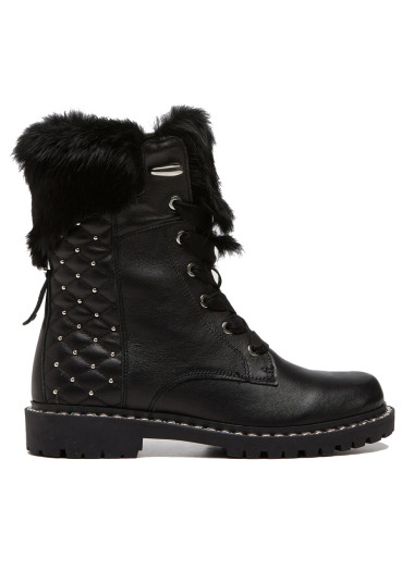 detail Nis 2215429/1 Scarponcino String+Lampo/Pelle Nero-Lapin