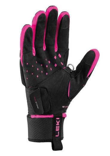 detail Dámské rukavice Leki Hrc Race Shark, Black-Pink